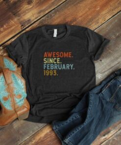 30th Birthday T-Shirt - Celebrate Being 30 Years Old Awesome Since February 1993