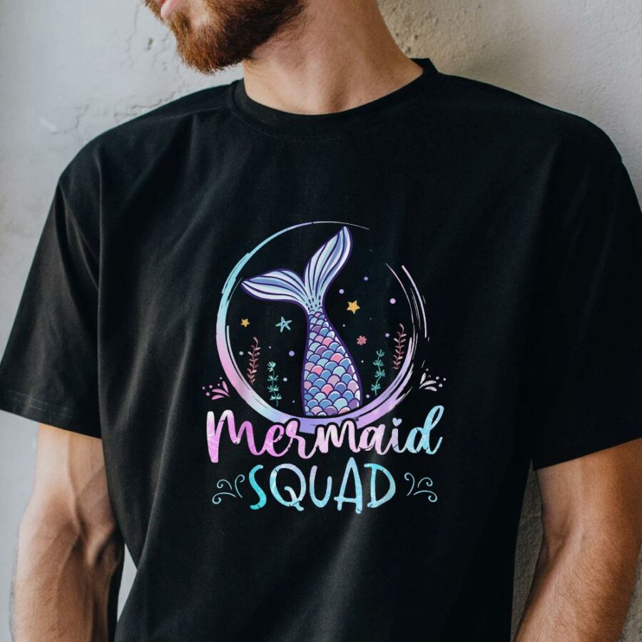celebrate birthdays with mermaid squad womens t shirt shirt