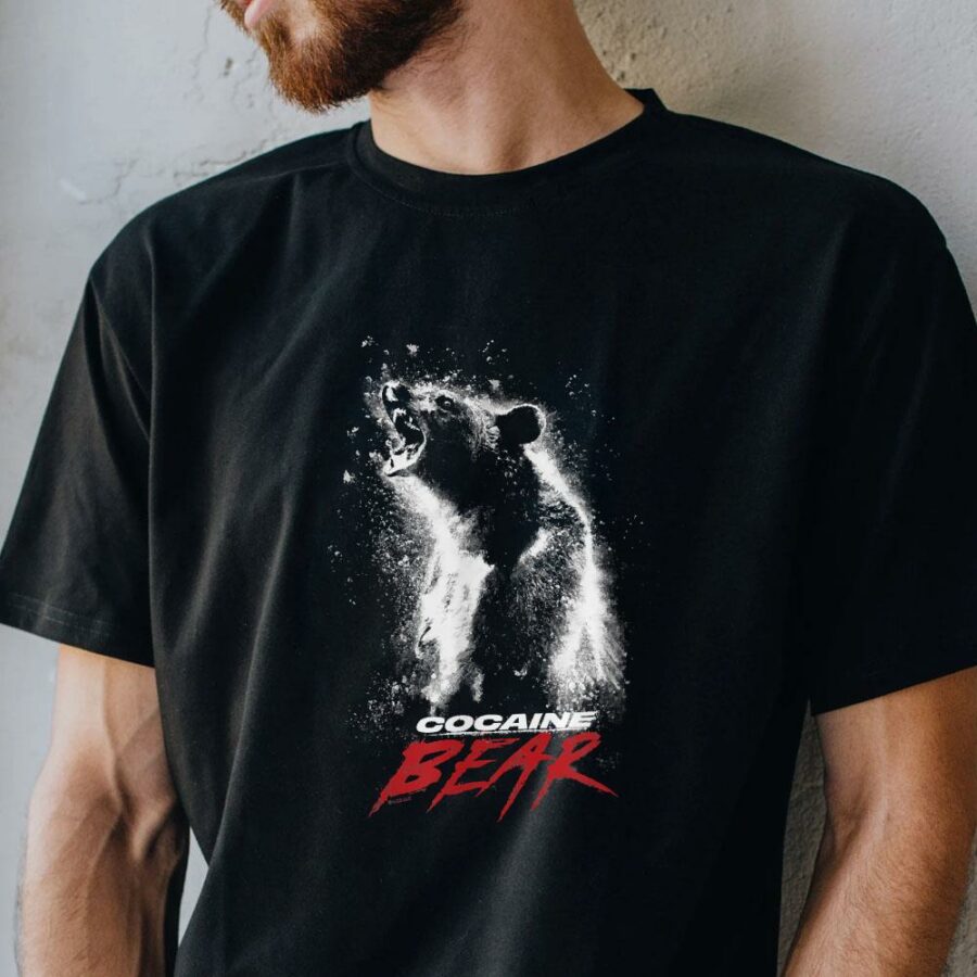 cocaine bear graphic movie logo t shirt shirt