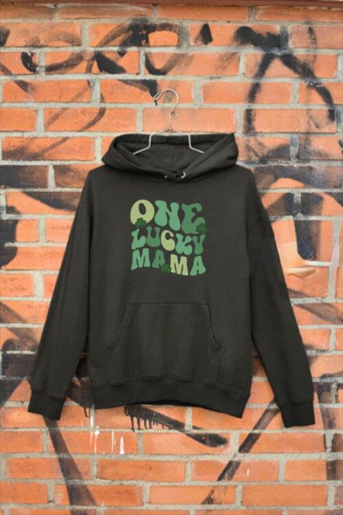 womens one lucky mama st patricks day mom mother groovy hoodie