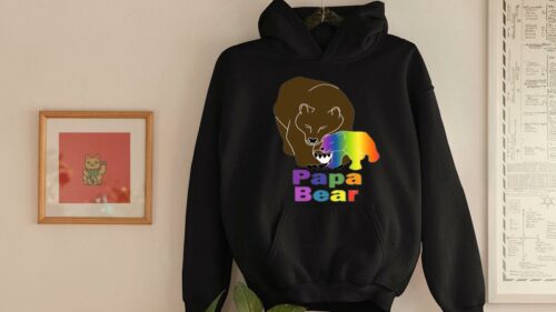 lgbt pride papa bear rainbow fathers day hoodie