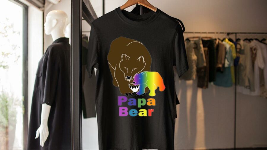 lgbt pride papa bear rainbow fathers day shirt