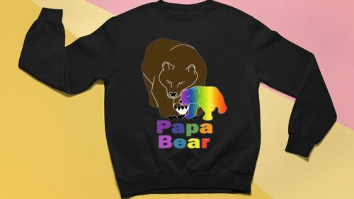 lgbt pride papa bear rainbow fathers day sweatshirt