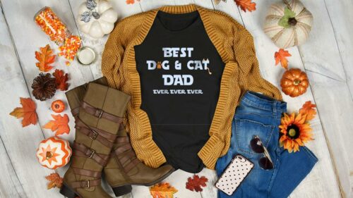 best dog cat dad ever fathers day women shirt