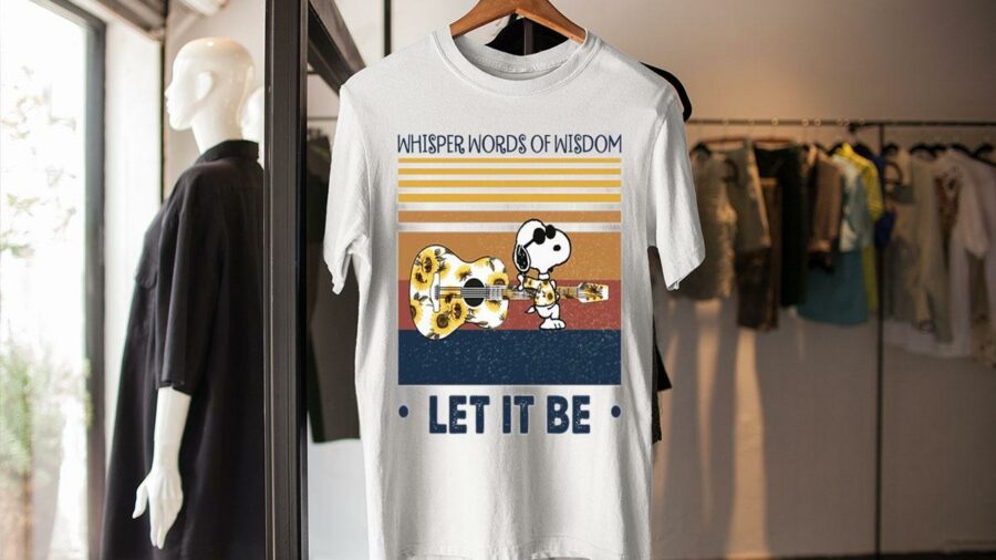 snoopy sunflower whisper words of wisdom let it be vintage shirt