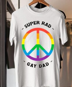 Super Rad Gay Dad Peace Sign LGBT Pride Fathers Day t-shirt