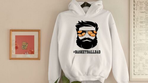 basketball dad with beard and sunglasses hoodie