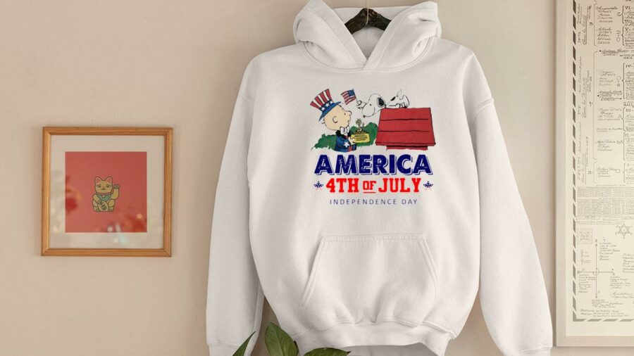 charlie brown snoopy usa flag america 4th of july independence day hoodie