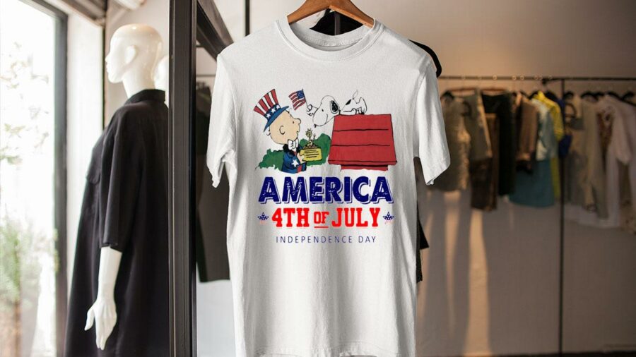 charlie brown snoopy usa flag america 4th of july independence day shirt
