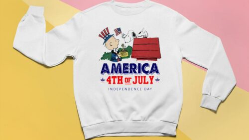 charlie brown snoopy usa flag america 4th of july independence day sweatshirt