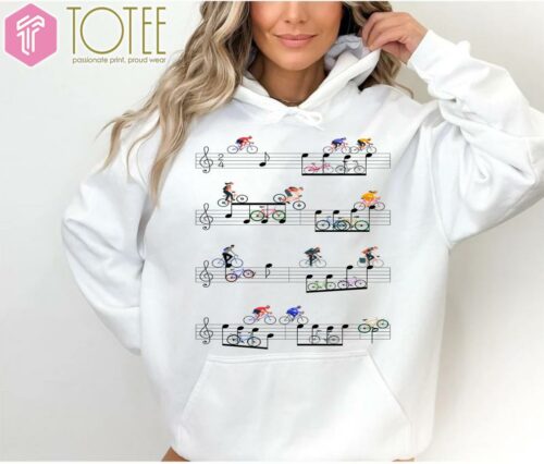 cycling music note hoodie